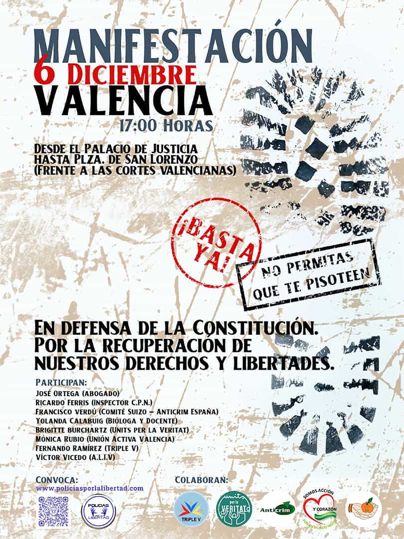 Manifestación del 6 de Diciembre en Valencia · Blog · Policías por la Libertad