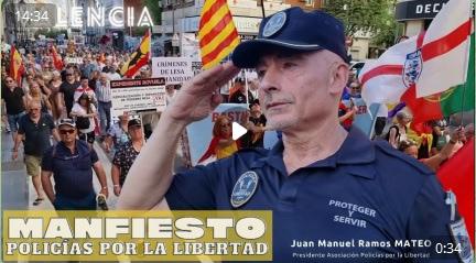 Manifiesto Policías por la Libertad en la Manifestación 9 Julio 2022 Valencia. Expediente Royuela