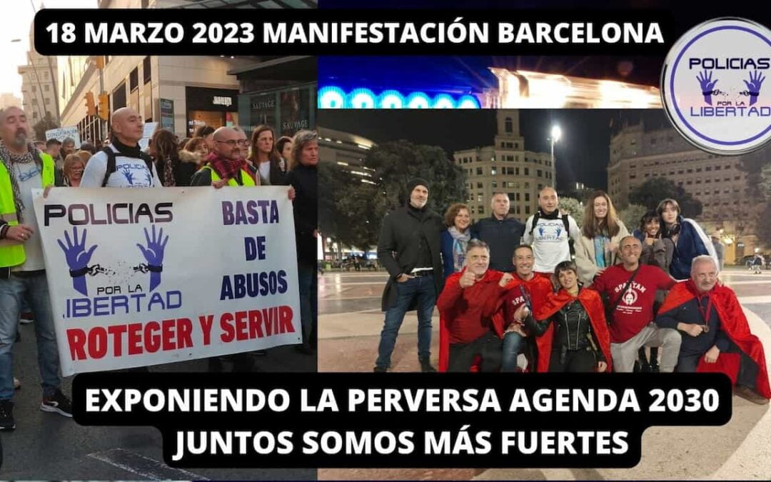 Intervención de Mateo en la Manifestación el 18 marzo en Barcelona EXPONIENDO PERVERSA AGENDA 2030
