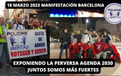 Intervención de Mateo en la Manifestación el 18 marzo en Barcelona EXPONIENDO PERVERSA AGENDA 2030