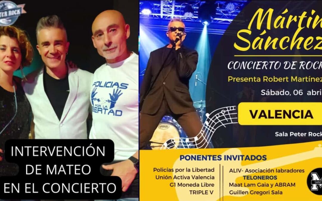 Intervención de Mateo en el Concierto de Martín Sánchez en Valencia 06/04/24